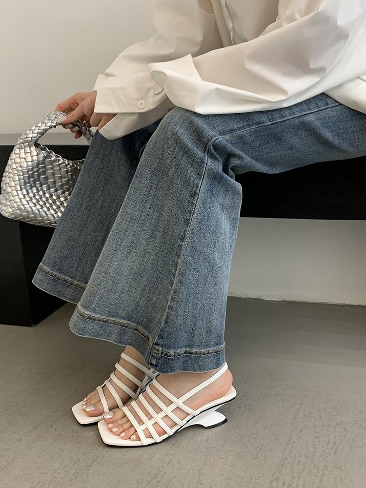 Fashion 2025 Newest Narrow Band Summer Gladiator Sandals Open-Toe Slingback Woman Sandals Mules Dance Shoes Desinger Zapatos De Mujer