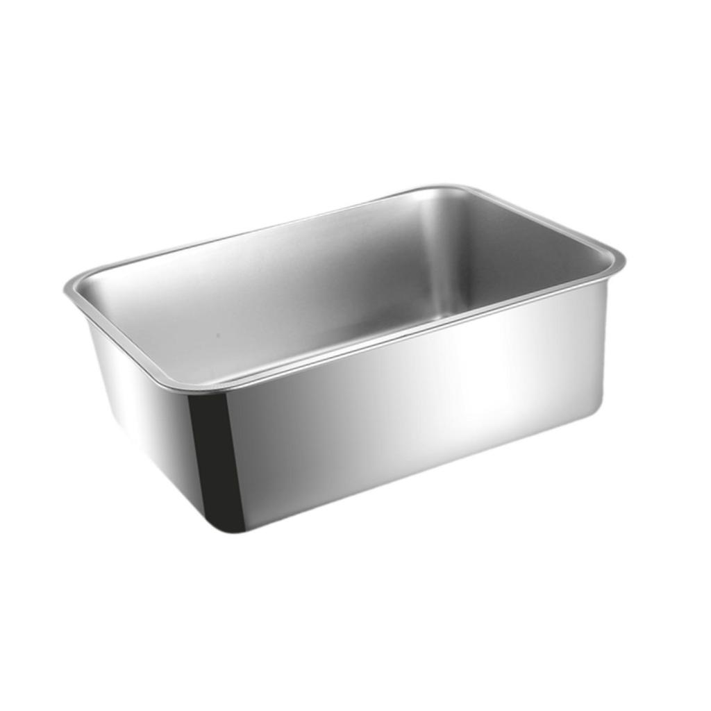 Cat Litter Box Pet Litter Tray Stainless Steel Large Container Sandbox Anti