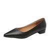 Soft-soled professional black flat shoes women's pointed head, shallow mouth, comfortable and not tired feet, new spring work shoes