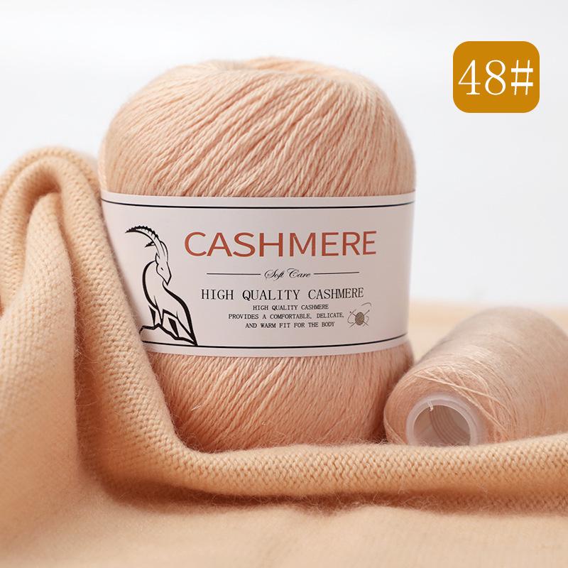 Alashan Cashmere Yarn: 6+6 Goat, Mink Blend, Medium-Thick Hand-Knitting Yarn for Scarves