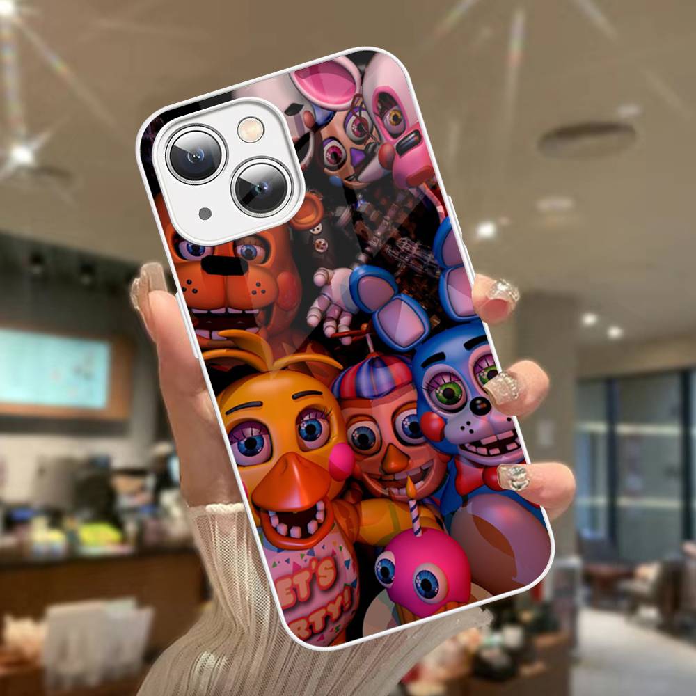 F-FNAF Five-nights-At-Freddys For iPhone 14 13 12 Mini 11 Pro XS Max X XR 14 Plus Tempered Glass Cover