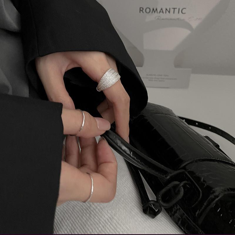 Exquisite Geometric Open Adjustable Copper Ring For Women In Vintage Minimalist Style