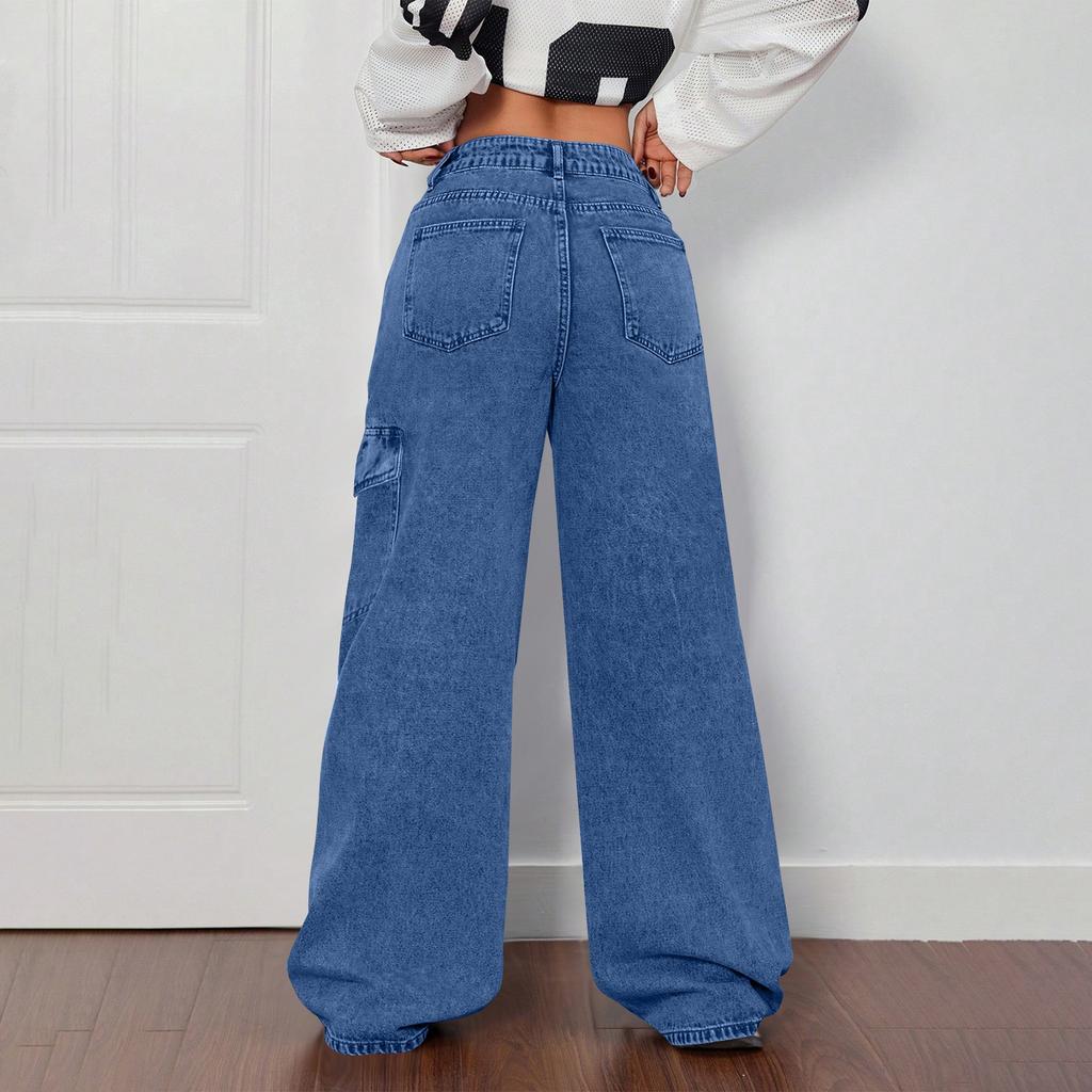 Ladies' Retro Straight Leg High Waisted Jeans