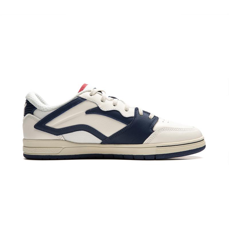New LiNing Anti Slip Wear Resistant Low Top Skateboard Shoes Men's White Blue AEPU049-9