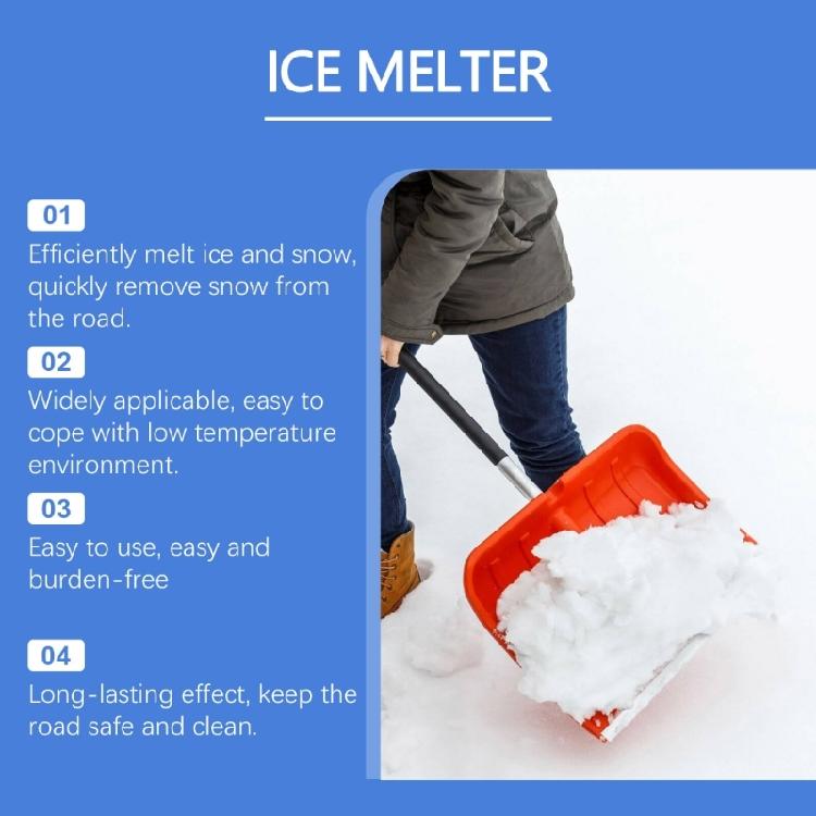 Ice and Snow Melter Sodium Chloride Formulas Fast Acting Ice Melter Melting Ice on Sidewalks,Driveways,and Parking Lots
