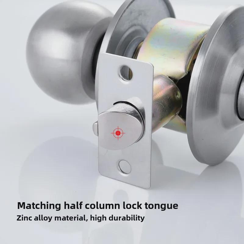 Copper Core Stainless Steel Ball Door Lock for Bedroom and Toilet (Model 5831)