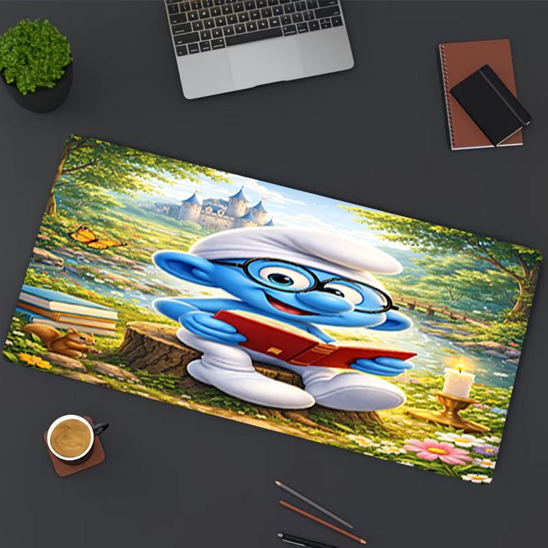 Blue Smurfs Print Mouse Pad, for Keyboard Pad Laptop PC Mat for Office Home Use, Desk Decor, Perfect Birthday Gift for Gamers