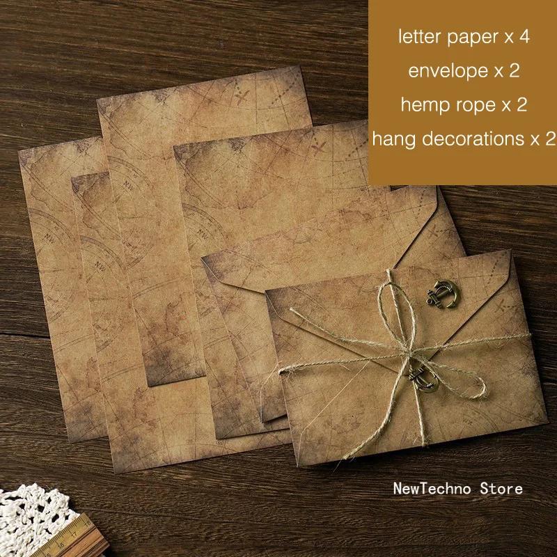 Vintage Envelope Kraft Letter Paper Writing Paper kit A5 Window Envelopes Wedding Invitation Envelope Gift Envelope