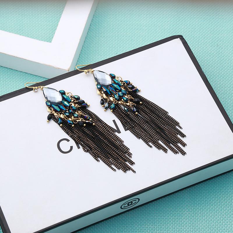 JMXD Long Tassel Earrings Vintage Palace Style Fashion Elegant Drop Jewelry Travel Souvenir Gift Women Handmade Chic Trendy Accessory