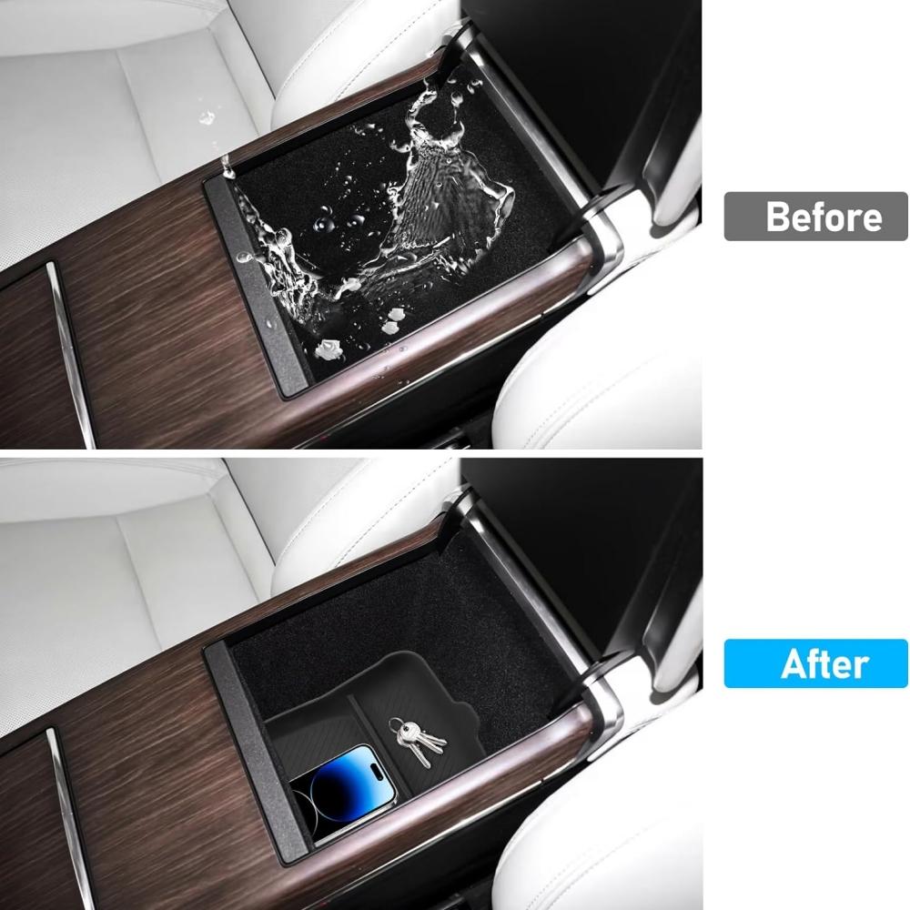 For Model S X 2025 2025 2025 Center Console Lower Tray Armrest Box Underlay Back Row Seats Storage Tank Pad Storage Box Pad