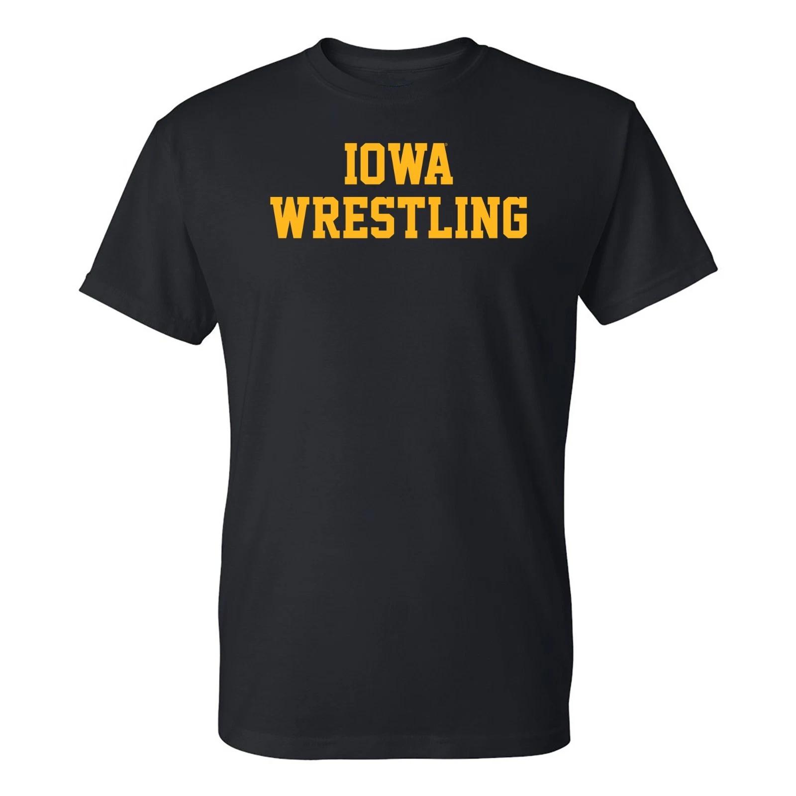 Iowa Hawkeyes Block Iowa Wrestling T-Shirt - Black 3XL