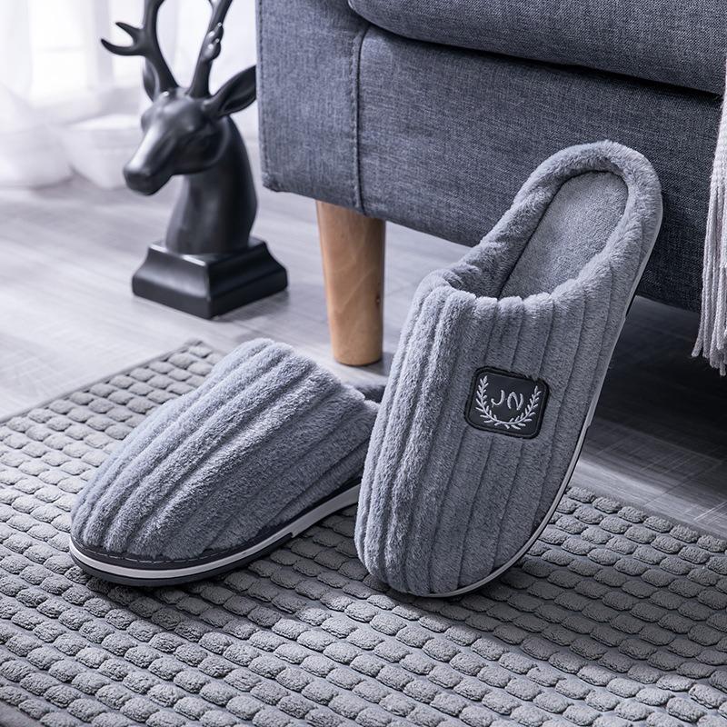Lidanite Large Size Men's Cotton Slippers Home Warm and Comfortable Winter Cotton Fur Slippers Soft Fur Slippers