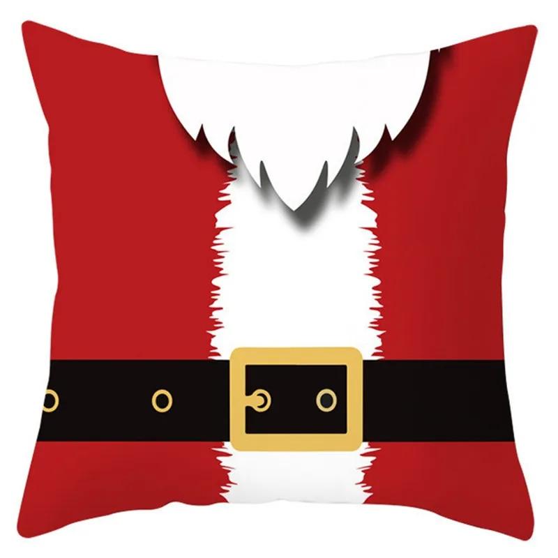 Christmas Decoration Pillow Cover Christmas Hat Christmas Tree Santa Elk Text Gift Gingerbread Man Sofa Home Decor Pillow Cover