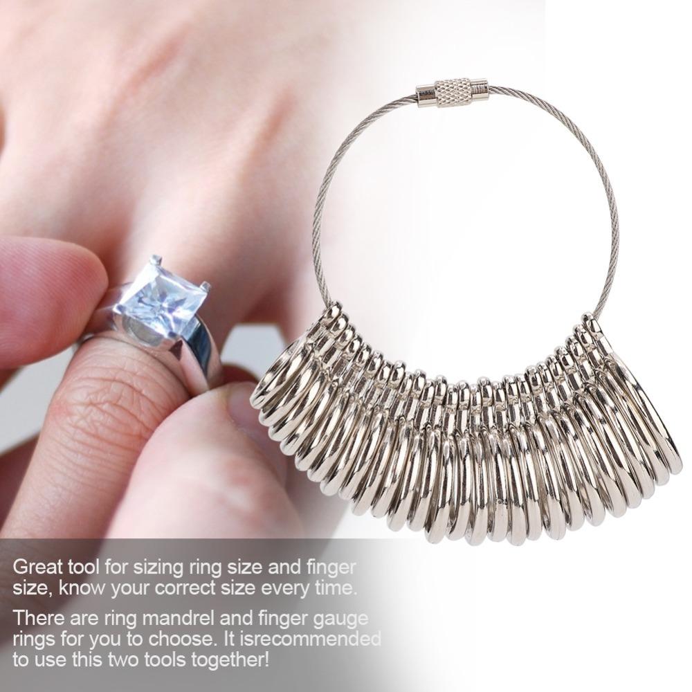 Clear Reading Ring Sizer Silver Measuring Tool Precision Ring Mandrel Ring Measurement