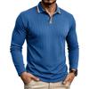 Men S Long Sleeve Polo Shirt Vintage Jacquard Solid Color Casual Top