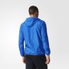 Adidas Classic Triple Stripe Logo Print Hooded Jacket Men Outerwear Blue AY3784