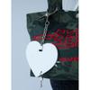 moire moa Heart-key charm-white