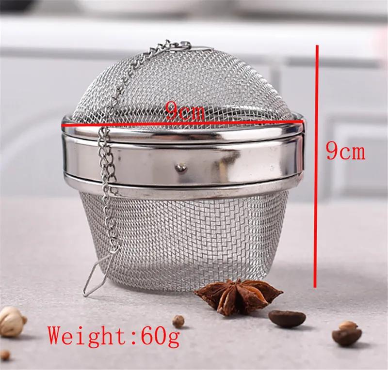 304 Stainless Steel Tea Strainer Infuser Tea Locking Ball Spice Mesh Herbal Ball Cooking Tools Filter Squeeze Basket Colanders