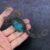 Natural Tibetan Turquoise Handmade Copper Wirewrap Dragon Pendant 4.53" S0Y20