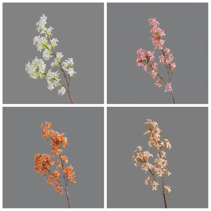 Simulation Lilac Branches Silk Fake Flowers Wedding Decor Murraya Paniculata Green Plant Simulation Pink Flower Hall Decoration