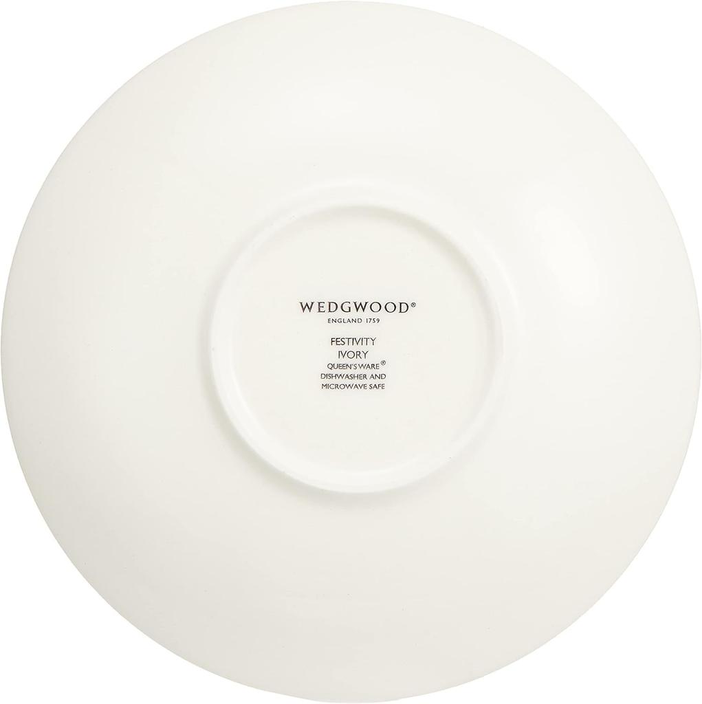Wedgwood Official Wedding Gift Festivity Ivory Pair Teacup Wedding Gift for the Bride and Officially Imported Wrapping & Saucer, 250ml, Tableware,