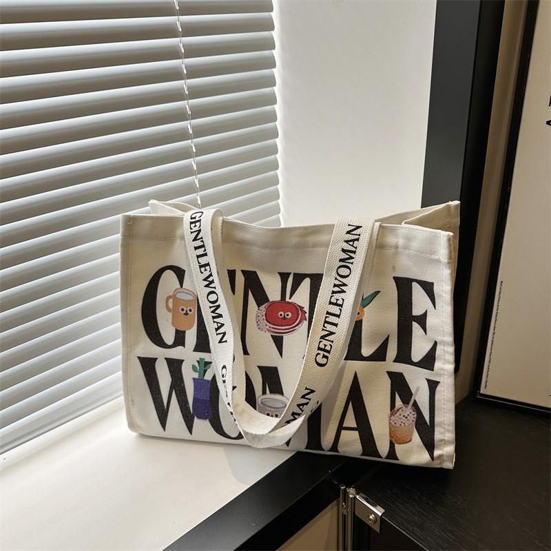 Large Tote Fashionforward Bag For Women With Unique Letter Print And Comfortable Dual Straps Shoulder