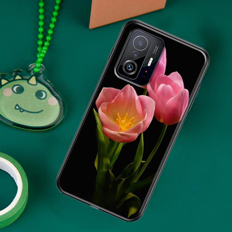 Pouzdro s tulipánovým květem pro POCO F5 X5 X3 Pro X4 F4 GT F3 M5s C40 Cover pro Xiaomi 13 12 Lite 11T 12T Pro 12X