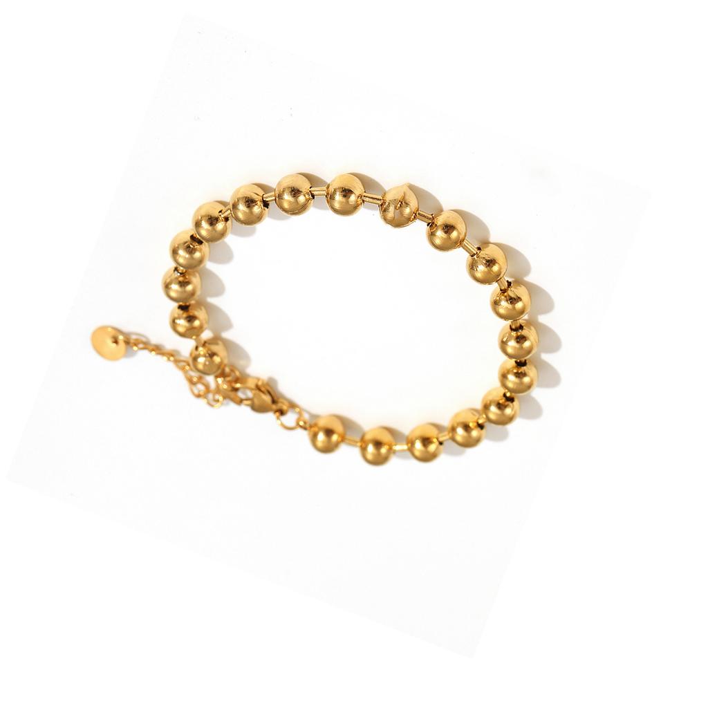 Unique Round Bead Chain Bracelet Sturdy Stainless Steel Jewelry With Smooth Finishes And Versatile Look