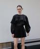 Unis Black Flared Sheer Blouse