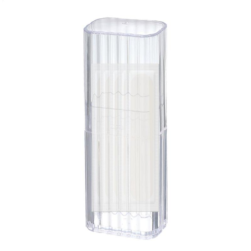 1pcs Portable Qtip Holder Travel Case Flosser Dispenser Travel Case Cotton Swab Jar Clear Acrylic Storage Box Canister Container