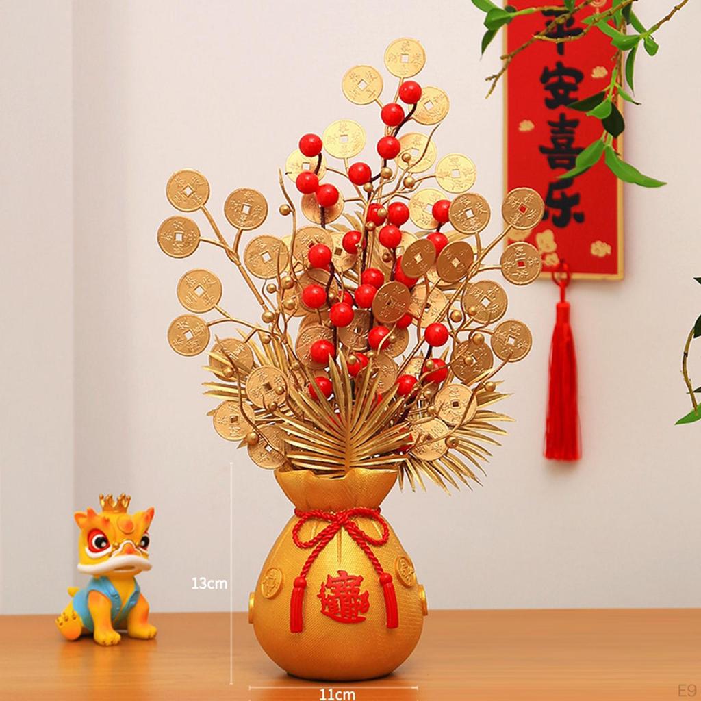 Artificial Flowers Potted Flower Ornaments Decorative Table Centerpieces Year