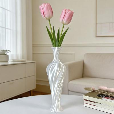 Gown-Shaped 3D Printed Flower Vases Twisted Design Decorative Vase  Home Desktop Decorations