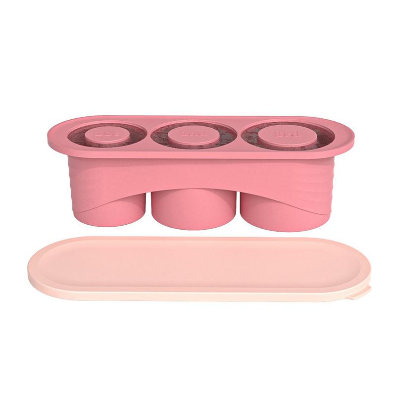 3 Cavity Ice Tray For Stanley Cup Tumbler Cup Silicone Ice Mold with Lid Summer Ice Maker Cylinder-Shape Reusable