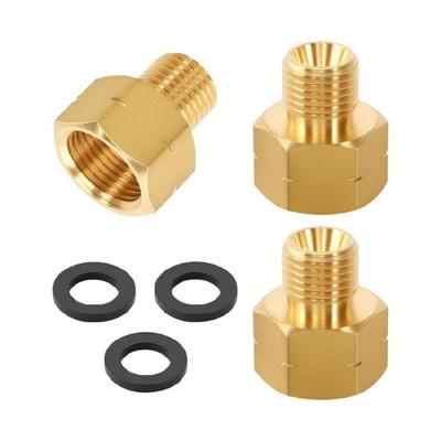Mässing Gasadapter Set 3/8" Invändig till 1/4" Utvändig Omvänd Gänga LPG Tankadapter Spisbrännare Anslutning