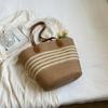 Stroh gewebte Einkaufstasche große Kapazität Damen Tasche Strandtasche Schultertasche
