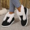 2025 Winter New Round Toe Low-heeled Solid Color Casual Thickened Wool Women's Shoes