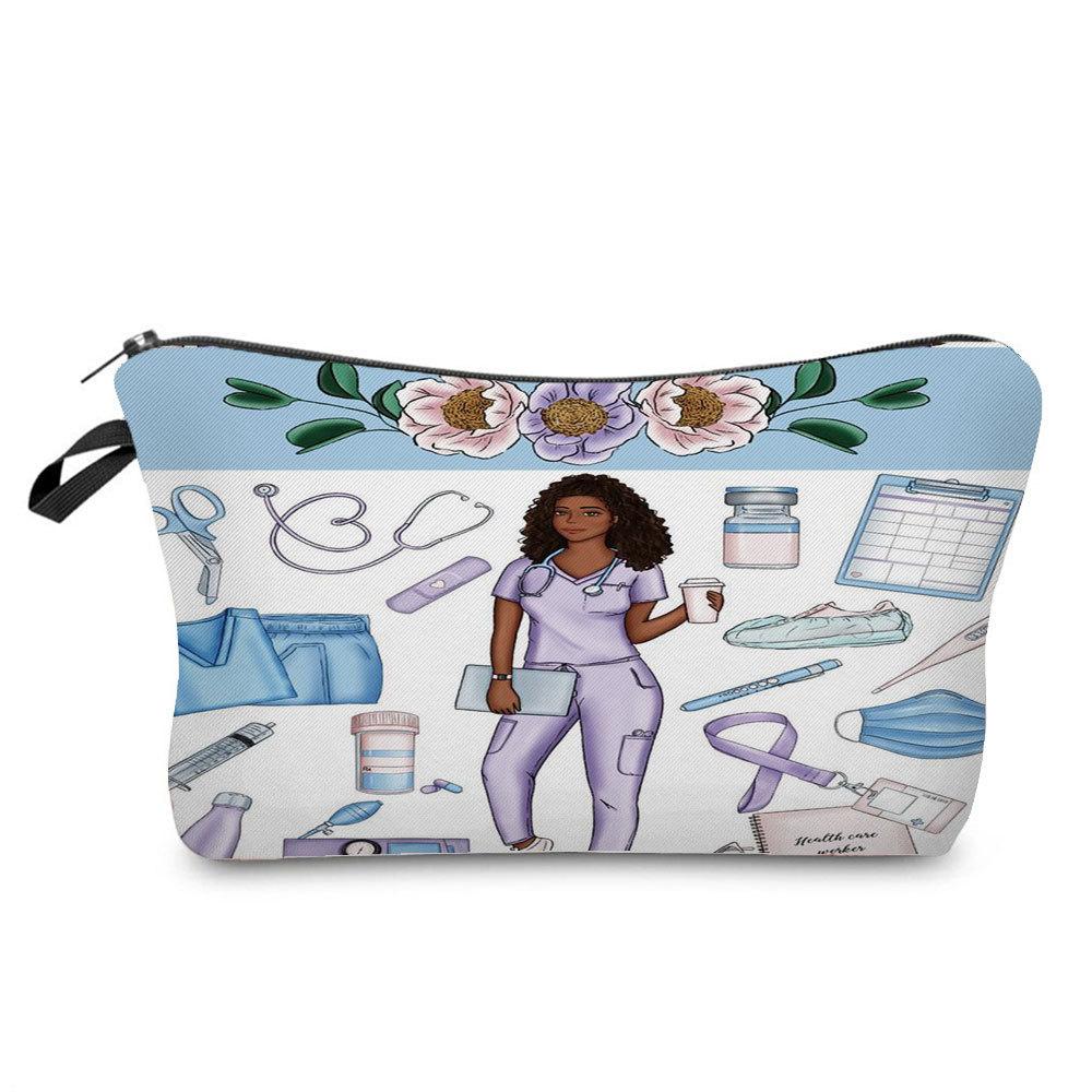 Women Nurse Print Cosmetic Bag Toiletries Organize Travel Storage Case  6443
