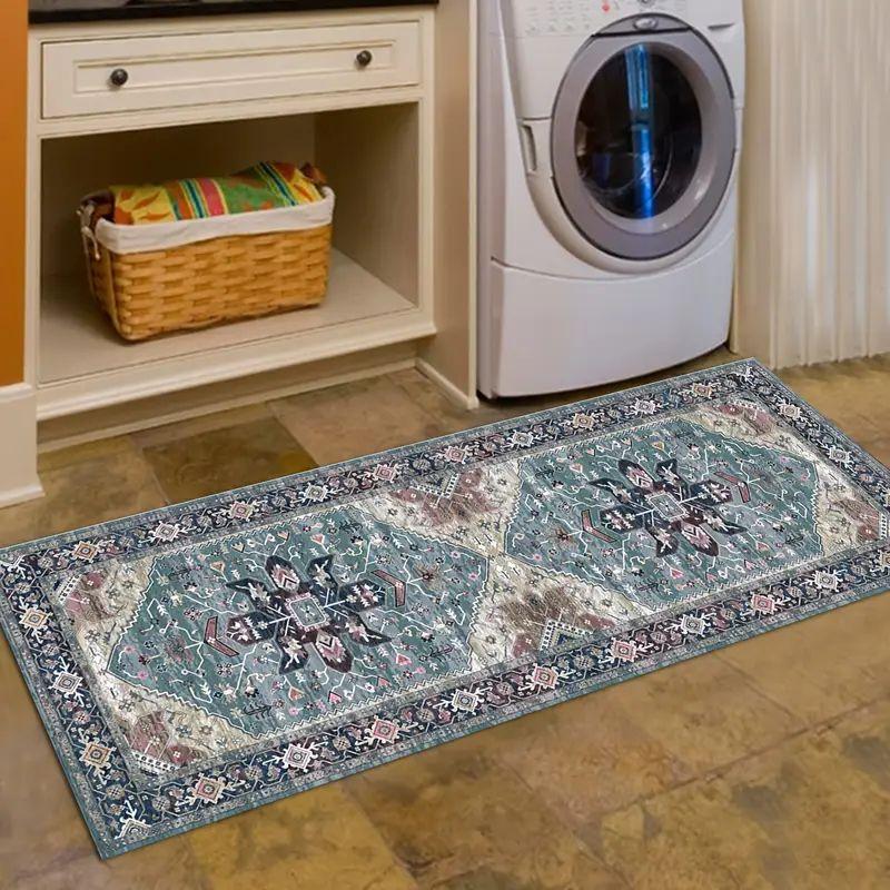 VIKAMA Modern Geometric Long Strip Carpet for Corridor, Staircase, Hotel Passageway Decoration, Washable Area Floor Mat