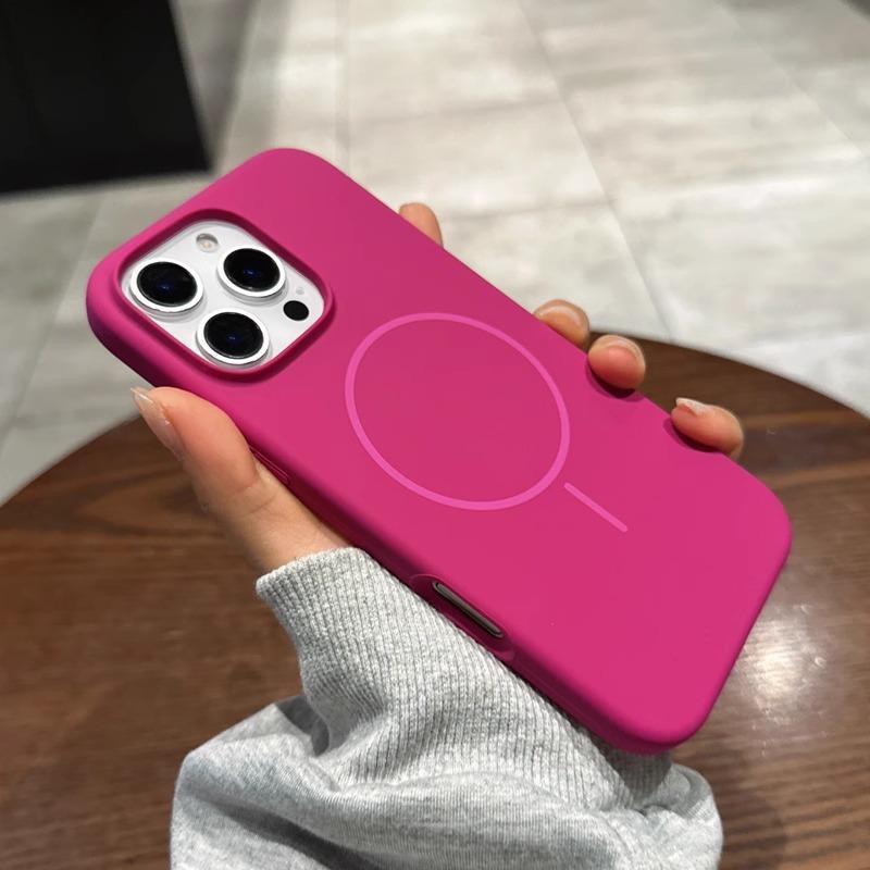Liquid Silicone Magnetic Suction Suitable for IPhone16PROMAX Mobile Phone Case Apple 15 Strong Magnetic Thin Ring 14 Soft Protective Cover