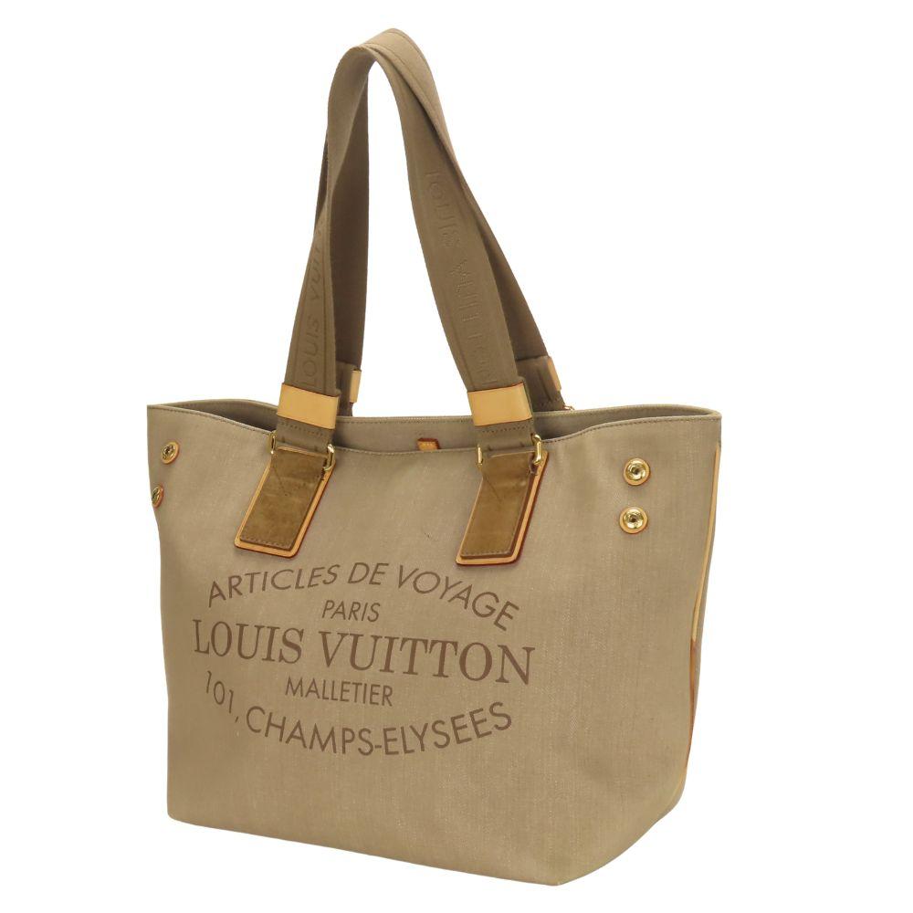 Used LOUIS VUITTON Tote Bag Plat'n Soleil Hippo PM M94144 2012 canvas/Nume Leather Khaki Beige Everyday Use