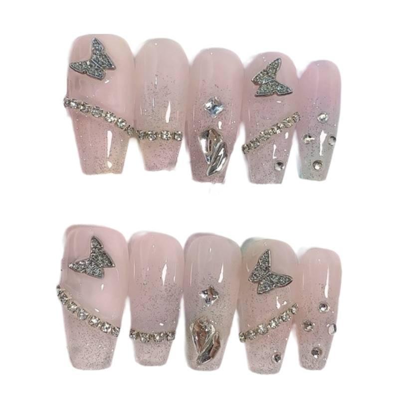 Nail Phototherapy Handmade Patch Metal Butterfly Explosion Flash Detachable