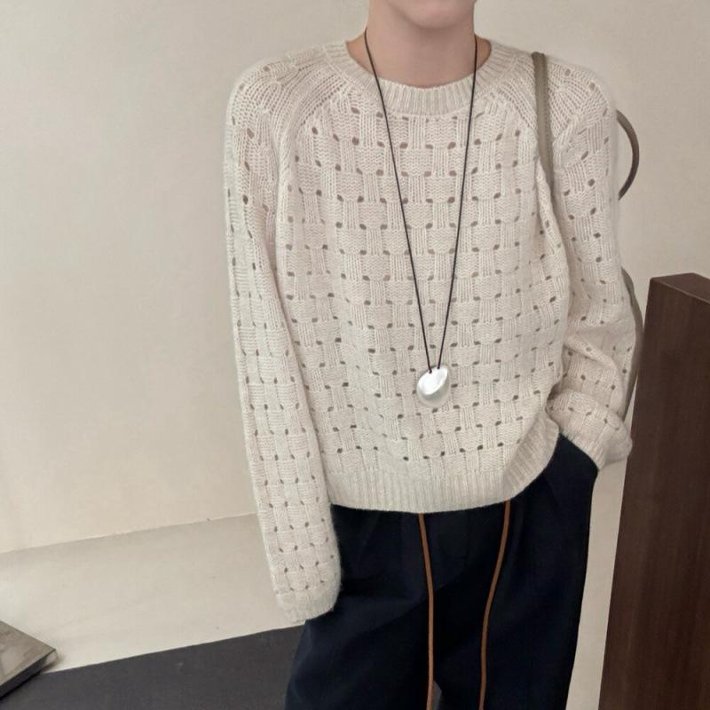 

Autumn Women Pink Hollow Out Knit Loose Casual Sweater OneSize абрикосовий