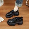 2024 Women's Spring and Autumn New Casual Retro Shoes Thick Heel Thick Sole Women's Shoes British Style Small Leather Shoes