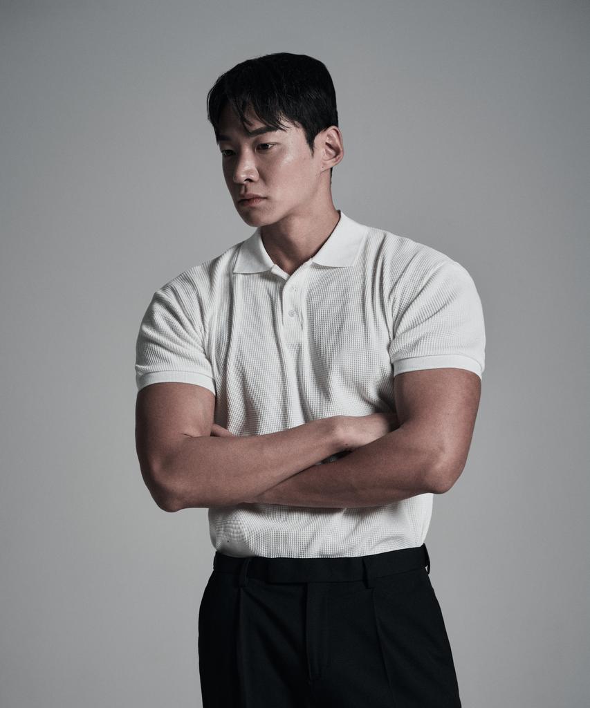 Eosendeo Plain Waffle Semi-Crop Muscle Fit Polo Shirt 2 Colors
