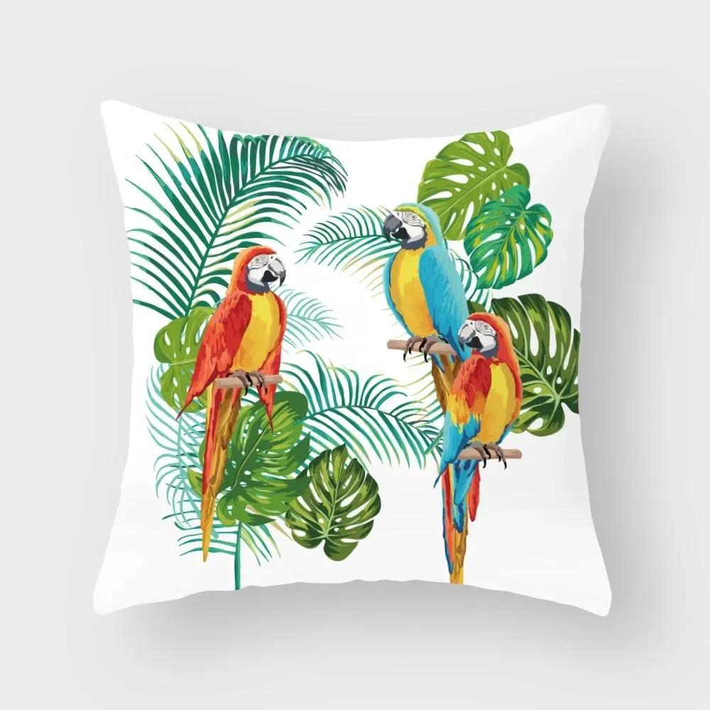 Luxuriöse Heimdeko Kissenbezug Tropischer Flamingo Kissenbezug Wohnzimmer Sofa Kissenbezug