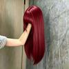 Perruque Droite Fashion Rouge Vin Perruque Élégante Couvrant Toute la Tête pour Filles d'Été. Convient pour un usage quotidien ou le cosplay d'anime