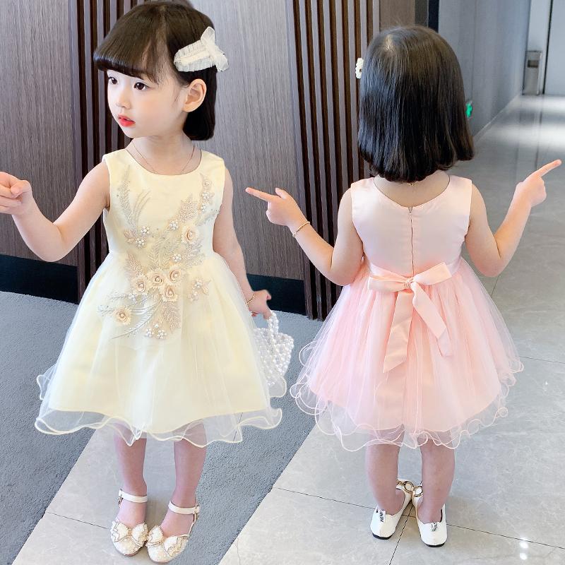 Girls' summer 2026 new mesh dress, stylish princess dress, birthday dress, baby performance dress