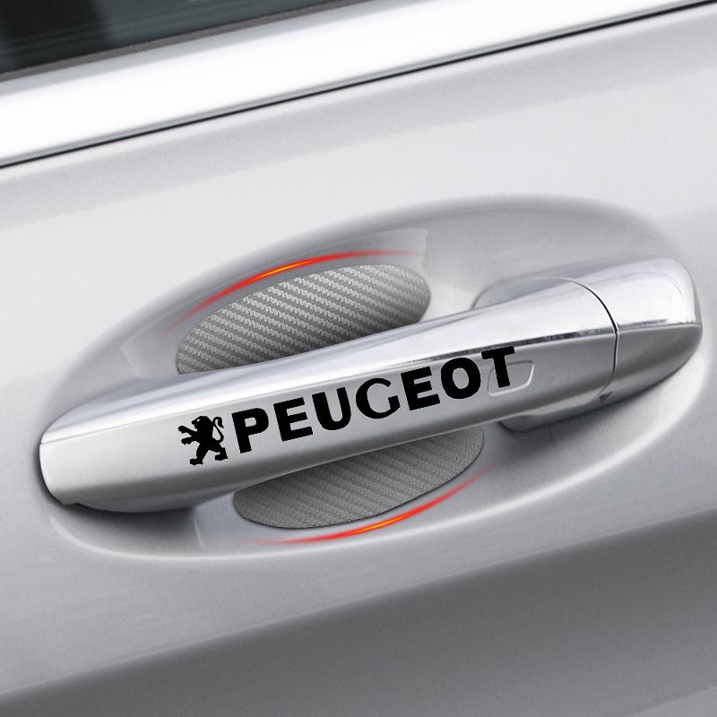 Car Door Sticker Carbon Fiber Scratches Auto Handle Protection Film For Peugeot 308 408 508 RCZ 208 3008 2008 206 207 108 406 407 408 206 207 306 307
