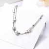 Double-layer Silver Color Small Star Bracelets for Women Personality Round Bead Bracelet Korean Fashion Jewelry