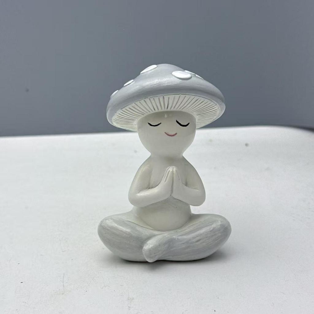 Yoga Mushroom Resin Ornament for Home or Garden Decor